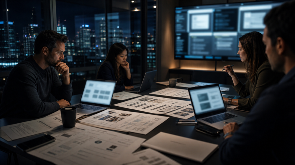 AI visibility audit session reviewing buyer prompts, competitor citations, and source gaps