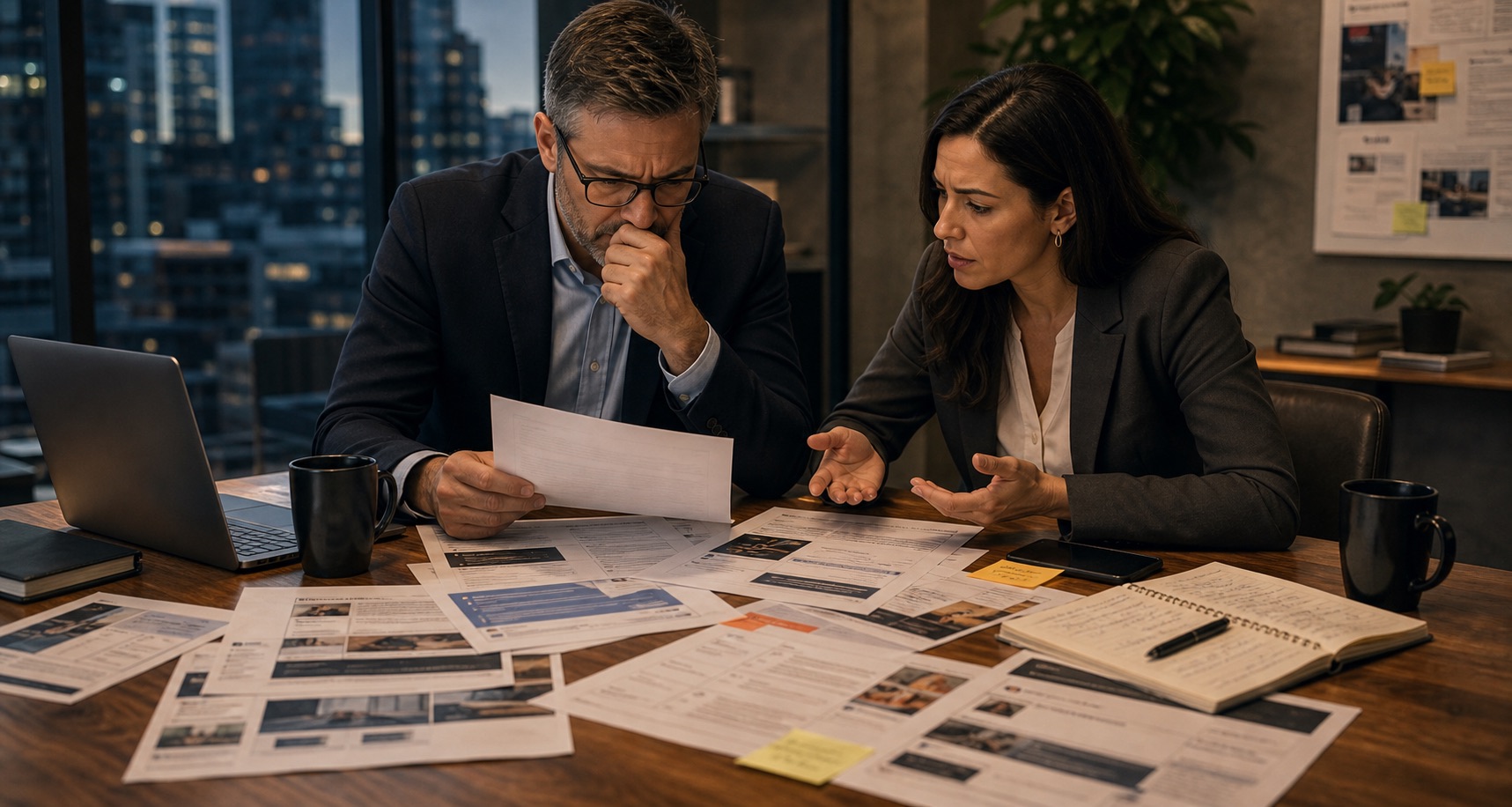 marketing partnership workspace with signals, priorities, written direction, and review cadence